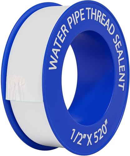 Extra Long Teflon Tape 1/2 Inch(W) X 520 Inches(L) - Plumbers PTFE Tape – Thread Seal - Perfect for Shower Heads and Pipe - Home Plumbing Pipe Sealing - Sealant Tape