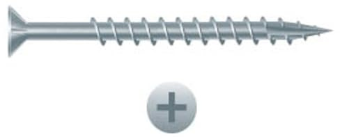 FASTENPOWER #8 x 2-1/2 Wood Screws Flat Head Particle Board Screws Type 17 Point w/Nibs Steel Zinc Coated Wood Screws Great for MDF, Cabinet Hinges, Furniture, Indoor Woodwork, 2 LB Pack