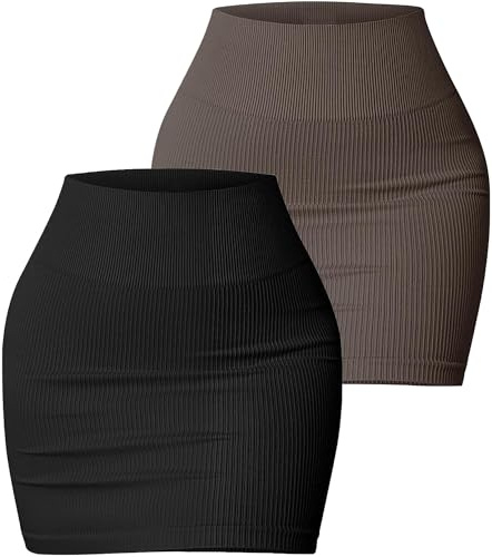 AIEOE 2 Pezzi Gonna Tubino da Donna Sexy Minigonna Corta Lavorata a Maglia Coste Slim Fit Party Clubwear Taglia S-L