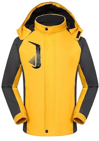 DondPO Damen Jacke Winter 3 In 1 Warm Winddichte Ski Jacket Winterjacke Verdickt Fahrrad Wasserdichte Wanderjacke Softshelljacke Snowboardjacke Gefüttert Gelbe Grün Skijacke Schneejacke