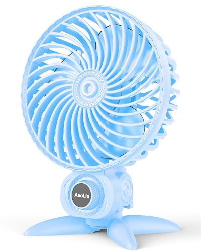 AaoLin USB Small Fan, Desk Fans with CVT Variable Speeds, Strong Cooling Airflow, Quiet Portable, Desktop Mini Personal Fan for Room, Home,Office, Bedroom-USB Powered (Blue)