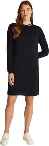Calvin Klein Donna Abito in Maglia Smooth Yarn Lunghezza al Ginocchio, Nero (CK Black), XS