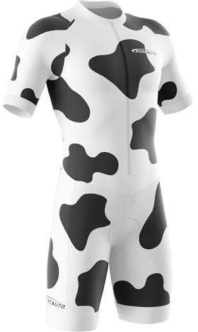 Herren Pro Fahrrad Skinsuit Kurzarm,Triathlon Anzug Herren,Einteiliges Radtrikot,Trisuit Einteiler,Triathlonanzug,3 Taschen für Wettkampf Run, Cycle,Swim,Strumpfhosen (Typ-1,L)