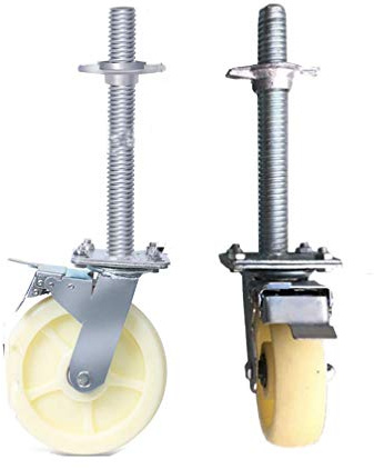 Ruedas para muebles ruedas para cargas pesadas. 2 ruedas de andamio móviles de alta resistencia, rueda giratoria de elevación de 10 pulgadas con frenos, material duradero, engrosado, tuerca gruesa eng