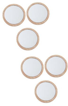Healeved 6stücke Tragbarer Kosmetikspiegel Runder Taschenspiegel Glas Kompakt Leicht Für Unterwegs Mit Klarem Spiegel Für Make-up Und Schönheitspflege