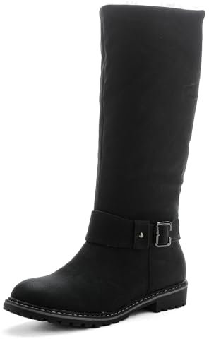 Pogolino Damen Stiefel warm gefüttert Stiefeletten Boots Winter Herbst PG81 Schwarz 38