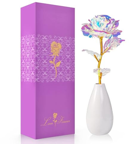 Generico Regalo Donna Compleanno Rosa Eterna Fiori Artificiali,Regalo per Mamma Nonna Fidanzata Moglie per Festa della Mamma, Compleanno, Natale