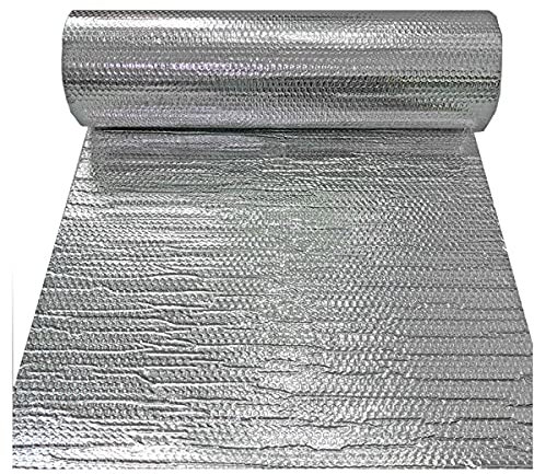 Isolierfolie Dämmfolie Heizkörperreflektorfolie, reflektierende Doppel-Aluminium-Noppenfolie, Wärmedämmmembran für Dächer, Dachböden, Räume, wasserdichte Dampfsperre für Schuppenwände, Fenster, Garag