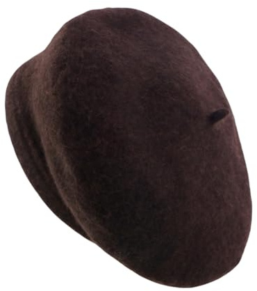 Béret français classique pour femme, bonnet vintage doux, extensible, léger et élégant, chapeau d'hiver solide, taille universelle, marron, 7-7 1/4