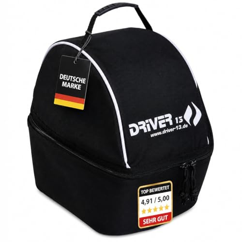 Driver13 Reithelmtasche Helmtasche für Reithelm, Helmet Bag mit Belüftung, Zubehörfach und Adressfach, schwarz