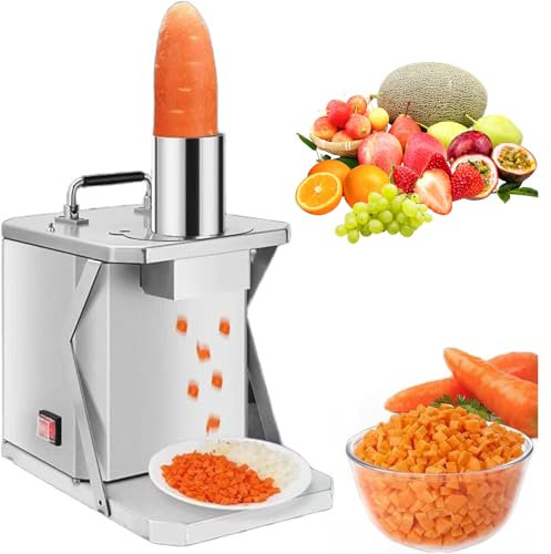 Cortador de Verduras eléctrico, Cortador de Verduras automático de 200 W con Cuchillas de 15 mm, 200 RPM, Puerto de alimentación de Gran Calibre de 2,75 Pulgadas, Cuerpo de Acero Inoxidable