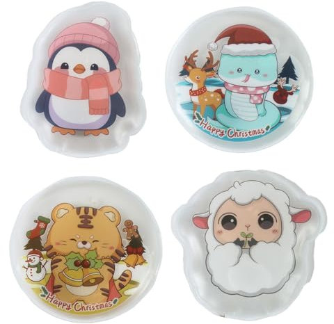 Acunny Snap Heat Pack, Sofort-Warmpacks | 4er Set Gelhandwärmer | Wiederverwendbare Handwärmer mit Pinguin-Muster für kaltes Wetter