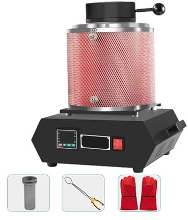 YQVEOT Smerigliatrice da Banco Macchina for Forno di e Elettrico, e ad Alta Temperatura di Strumento for la creazione di Gioielli con Forno di e in Alluminio Rame arnto Oro(2KG Red)