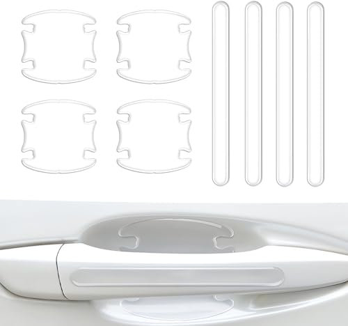 8Pcs protezione portiere auto Adesivi Trasparenti Antigraffio per La Maniglia Della Porta Dell'auto, Automobile Vernice Protettive Copri Autoadesive, Strisce Anticollisione Pellicole Protettive