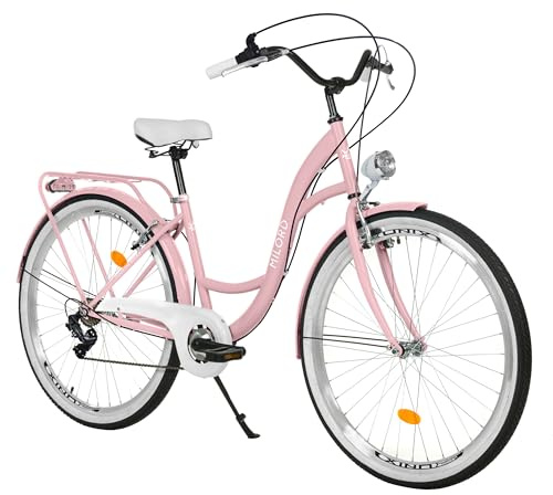 MILORD Damenfahrrad Citybike Komfort Retro Bike Hollandrad Vintage Fahrrad, 26, 28 Zoll, 7-Gang