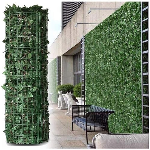 Edera artificiale per balcone, 1 x 1 m, resistente alle intemperie, recinzione per esterni, ideale per balconi, terrazze e giardini, abbellisci il tuo esterno