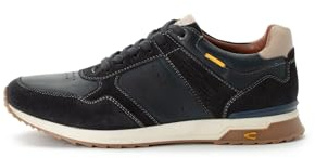 camel active Zapatos de cuero genuino con cordones para hombre, Azul marino, blanco., 41 EU