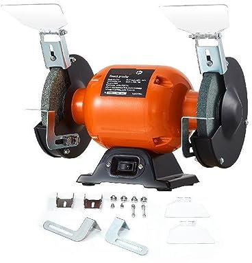 Meuleuse d'établi de 6 pouces avec moteur sans balais 2.1A meuleuse de table à vitesse unique aiguiseur de couteaux for l'affûtage de polissage domestique Pour débutants en bricolage