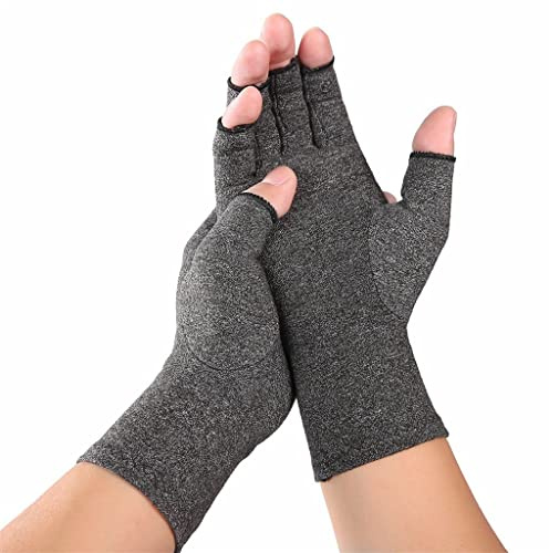 Guantes de compresión de canela que alivian el dolor en el túnel carpiano reumatoide. Guantes de mano sin dedos para entrada en computadora y apoyo para manos y articulaciones en el trabajo diario C