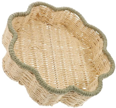 Hemobllo Cesta Di Intrecciata Per Frutta e Verdura Portaoggetti Multifunzionale Rattan Imitazione Design Elegante Per Casa e Ufficio Per Snack e Oggetti Vari