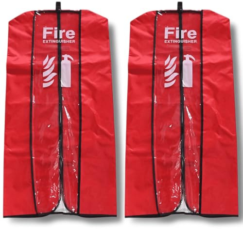 Brandsläckaröverdrag Stor Storlek 2-pack – Damm- och Repskydd – Transparent Hölje för Brandsläckare – Vattentätt och Väderbeständigt Skydd – Passar för Brandsläckare upp till 10 kg