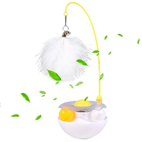 Yugugomo Jouet Chat Jouet, Jouet à Plumes pour Chat, Bâton à Menthe Chaton, ABS, Interaction, Menthe Naturelle, Plumes Amovibles, pour Intérieur, Jeu Seul, Jeu avec maître