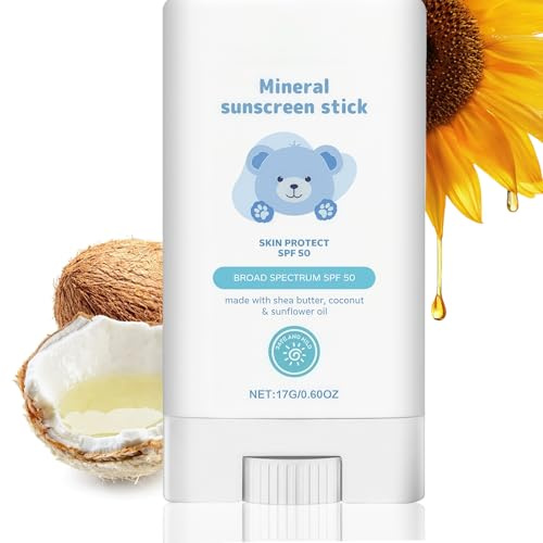 Kids Sun Cream Stick SPF 50 - Mineral Sunscreen for Baby & Children | Gentle, Safe UVA/UVB Protection | Water-Resistant Sunblock for Face & Body | Ideal for Outdoor Play & Sensitive Skin