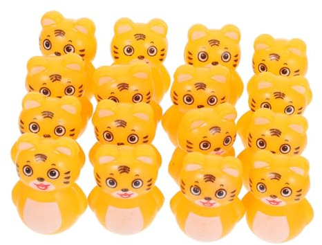 ORFOFE 16 Pièces Figurines Tigre Oscillantes Jouets de Bureau Décorations de Fête Garçon Fille Cadeaux Couleur Aléatoire
