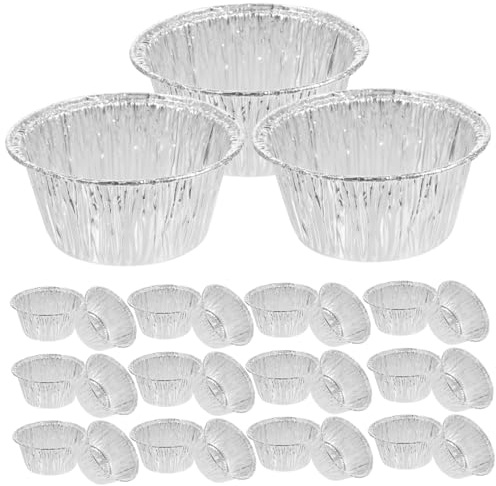 Alipis 100pezzi Mini Baking Cups Alluminio Spesso Per Crostatine e Muffin Stampo Tondo Per Dessert Resistenti Forno e Congelatore Efficienza Termica Ottimale Per Pasticceria Delicata