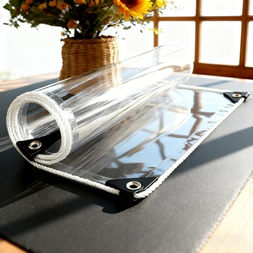 Telone Occhiellato 630 x 705 cm Protezione, Resistente Alle Intemperie Telo Protettivo Resistente, con Occhielli, Isolamento, per Piscina, Esterno, Giardino, Campeggio, Bianco