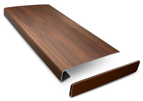 DQ-PP Rivestimento per davanzale – Noce – 38 x 140 cm – Spessore 3 mm – Pvc davanzale personalizzato – con finitura laterale – copertura ritagliabile e ristrutturazione moderna