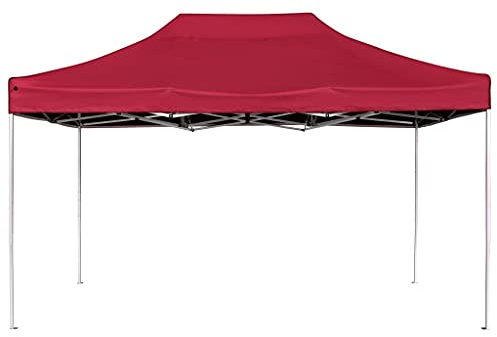Generico Gazebo Professionale Pieghevole Alluminio 4,5x3 m Rosso Vino,Prato e Giardino,Vita all'aperto,Strutture da Esterno,Baldacchini e gazebo-45494