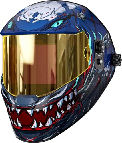 ANDELI Casque de Soudage Auto-Darkening, 18,3 x 8,1cm Filtre + True Color