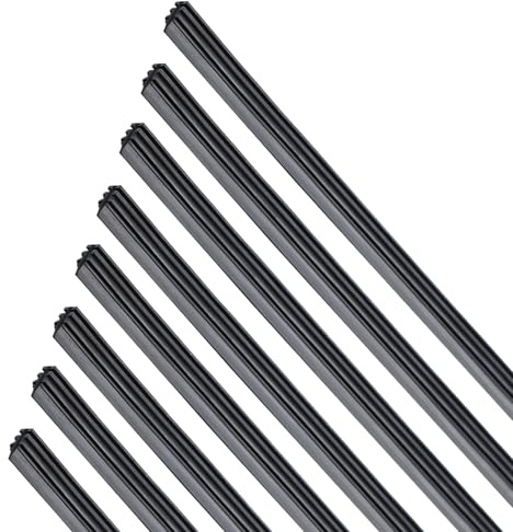 Lot de 8 balais d'essuie-glace universels de 800 mm, balais d'essuie-glace en caoutchouc naturel noir, balais d'essuie-glace de rechange universels