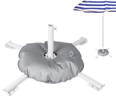 Penlimly Base per ombrellone da esterno, resistente e pieghevole, capacità di 10 kg, portatile, con borsa d'acqua riempibile, per giardino, spiaggia, cortile, terra, portico di sabbia