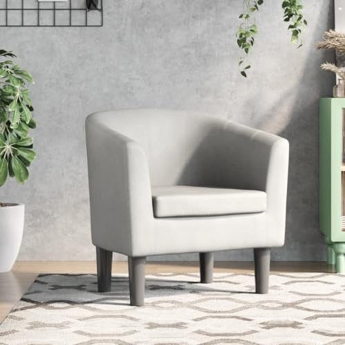 Modern klubbstol i syntetiskt läder – 70 x 56 x 68 cm – bekväm fåtölj för läsning – robust träram – snygga möbler för vardagsrum sovrum kontor