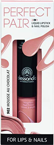 alessandro Perfect Pair 2in1 Lippenstift & Nagellack Mousse au Chocolat, 10 ml