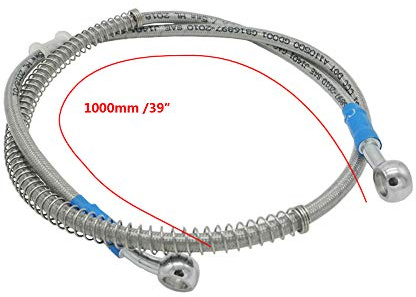1000mm 100cm S SYUU Universal Motorrad Bremsschlauch Geflochtener Hydraulikstahl Stärken Bremskupplungsöl Schlauchleitung Fahren kompatibel mit Pit Dirt Bike Enduro Motocross Street Bikes Sport Bikes