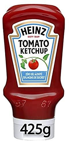 Heinz Ketchup zéro sel ajouté 70% moins de sucres - Flacon souple top down 425g
