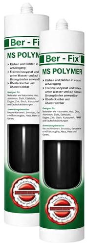 Ber-Fix MS Polymer Schwarz Karosserie Außen 2er | MS Polymerkleber Schwarz Karosserie Außen 2er: elastischer Kleb- und