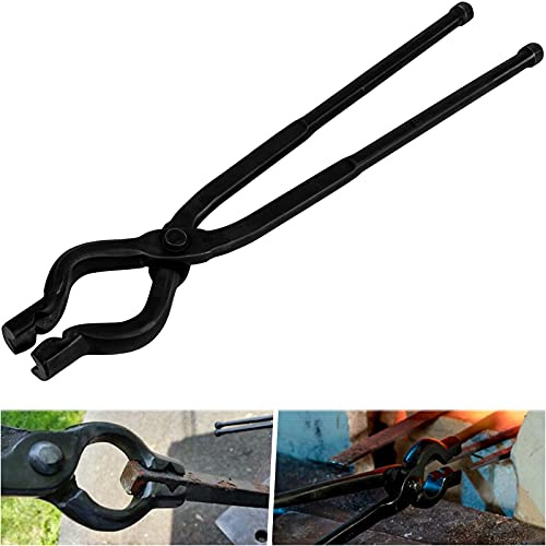 Pinzas de herrero de 17 pulgadas, pinzas de mandíbula de lobo ensambladas para hacer cuchillos herreros Bladesmith yunque forjan pinzas