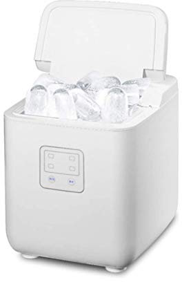 SMSOM Ice Maker controsoffitto, 26kg / 24H Portatile e Compatto Macchina del Ghiaccio, Ghiaccio cubi Pronta in 8 Minuti, Ghiaccio Alta efficienza elettrica Maker con Ice Paletta e Carrello