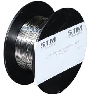 Edelstahl Schweißdraht VA V2A 308L 1.4316 1,0mm 0,5-15kg MIG MAG Niro Inox STM (D100, 0,5 Kg)
