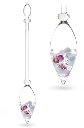 VitaJuwel Gemstone Vial Flower of Life with Amethyst, Aquamarine, Clear Quartz & Flower of Life Ornament