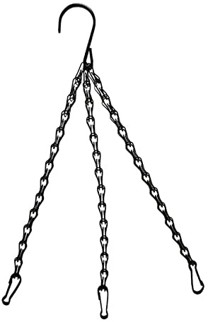 Panonw 18 In Hanging Chains with Hooks for Planters, 4 pcs Black Hanging Baskets Chain 3 Point Long Replacement Hanging Chains for Bird Feeders, Planters