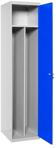 Simon Rack Casier Vestiaire Metallique, 1 Porte, 2 Compartiments, Comprend la Clé, 1800x500x500 mm, Gris/Bleu - Simonlocker