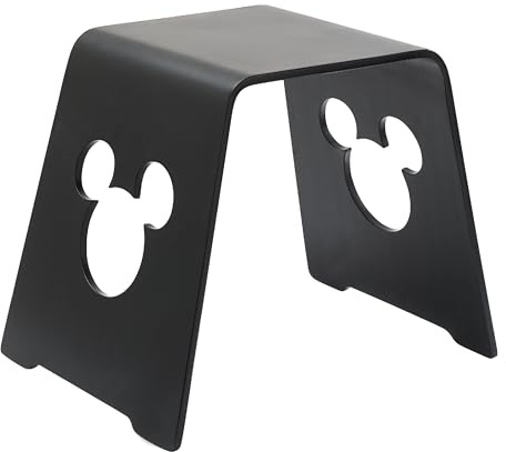 Disney Micky Maus Kinderhocker aus Bugholz-Birkenfurnier, elegante schwarze Oberfläche, 52 x 40,5 x 45 cm (B x T x H)