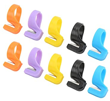 10st Trådskärring Hushållsskärare Fingerring Plast Ring Kniv Skärverktyg för Sömnad och Stickning