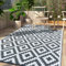 CHOSHOME Tappeto da giardino impermeabile 120x180CM Tappeto portatile resistente ai raggi UV Tappeto da interno all'aperto in plastica riciclata Tappeti da balcone per picnic spiaggia grigio