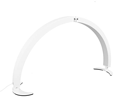Bewinner Luce a LED per Ciglia, Lampada a Mezzaluna per Allungamento delle Ciglia, 28 Pollici 40W 3200K‑5600K 10 Luminosità 7 Regolazione del Colore Lampada da Tavolo per Unghie